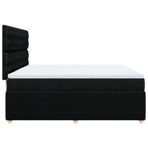 Κρεβάτι Boxspring με Στρώμα Μαύρο 180x200 εκ. Υφασμάτινο - Pakobazaar