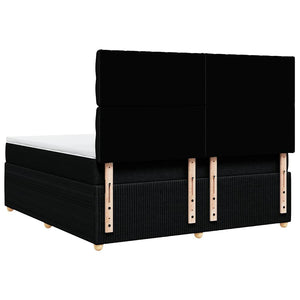 Κρεβάτι Boxspring με Στρώμα Μαύρο 180x200 εκ. Υφασμάτινο - Pakobazaar