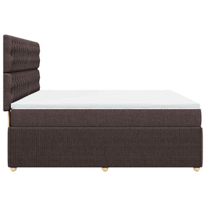 Κρεβάτι Boxspring με Στρώμα Σκούρο Καφέ 180x200 εκ Υφασμάτινο - Pakobazaar