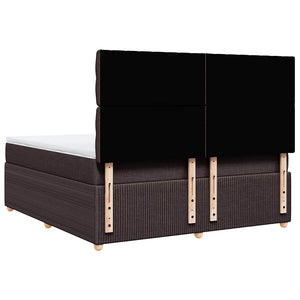 Κρεβάτι Boxspring με Στρώμα Σκούρο Καφέ 180x200 εκ Υφασμάτινο - Pakobazaar