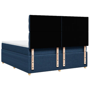 Κρεβάτι Boxspring με Στρώμα Μπλε 180x200 εκ. Υφασμάτινο