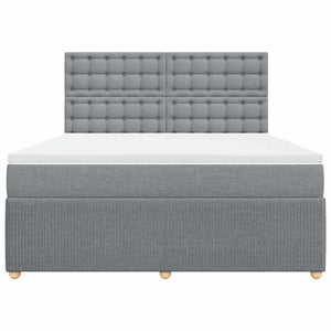 Κρεβάτι Boxspring με Στρώμα Ανοιχτό Γκρι 180x200 εκ. Υφασμάτινο - Pakobazaar