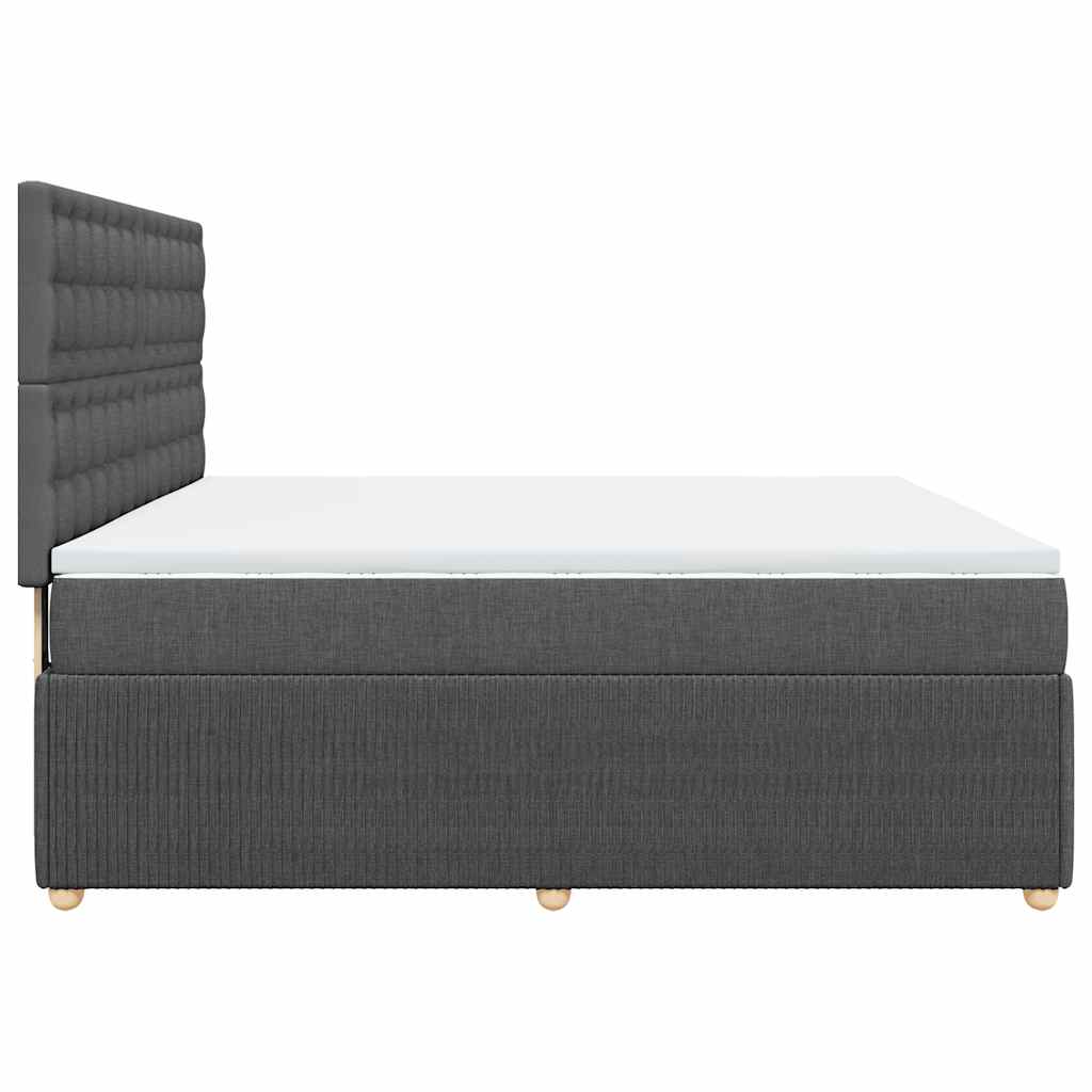 Κρεβάτι Boxspring με Στρώμα Σκούρο Γκρι 180x200 εκ Υφασμάτιν - Pakobazaar