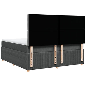 Κρεβάτι Boxspring με Στρώμα Σκούρο Γκρι 180x200 εκ Υφασμάτιν - Pakobazaar