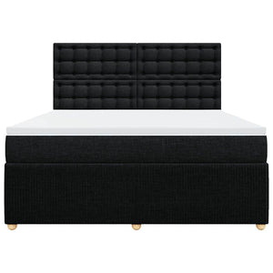 Κρεβάτι Boxspring με Στρώμα Μαύρο 180x200 εκ. Υφασμάτινο - Pakobazaar