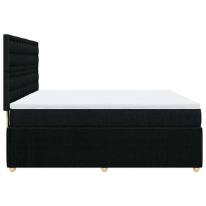 Κρεβάτι Boxspring με Στρώμα Μαύρο 180x200 εκ. Υφασμάτινο - Pakobazaar