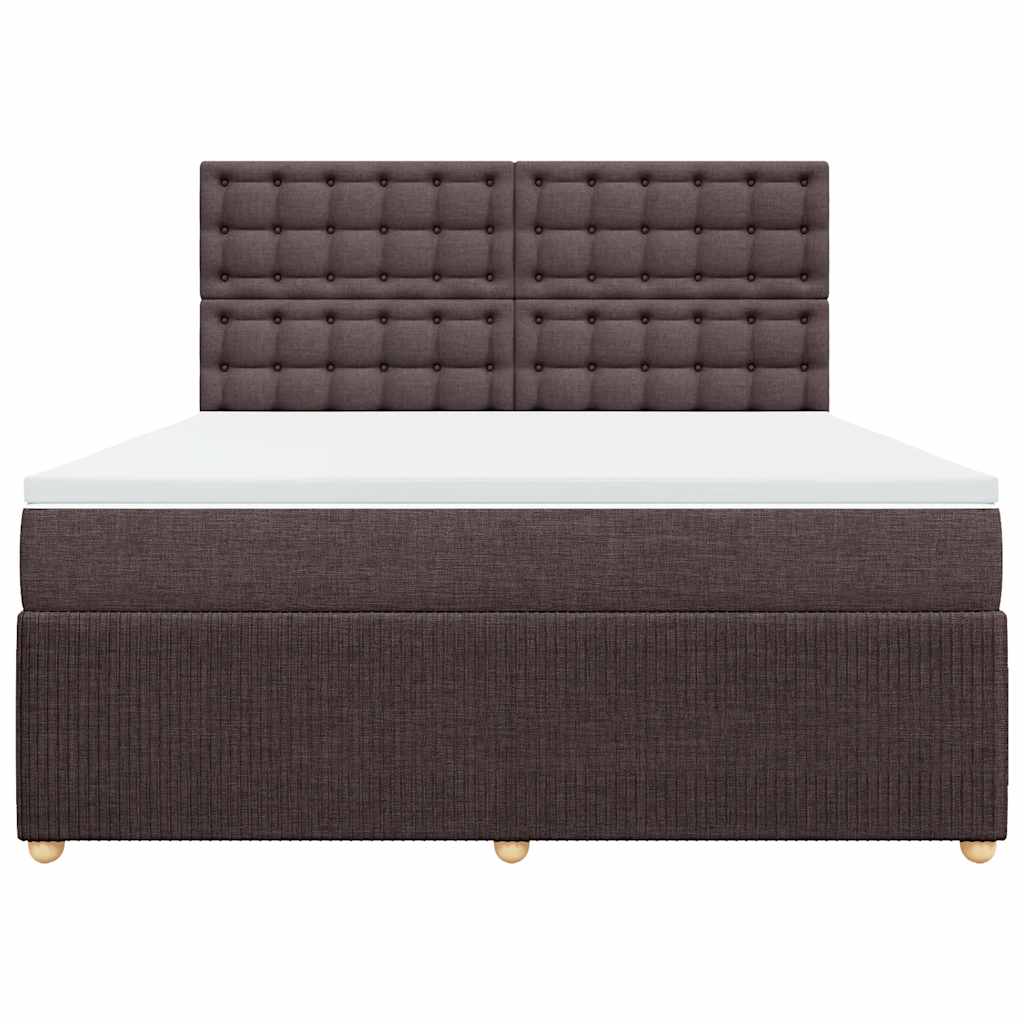 Κρεβάτι Boxspring με Στρώμα Σκούρο Καφέ 180x200 εκ Υφασμάτινο - Pakobazaar