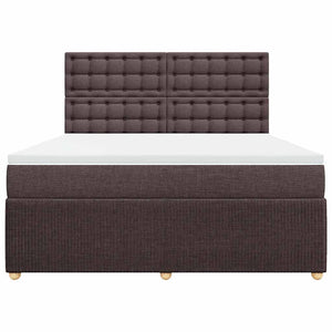 Κρεβάτι Boxspring με Στρώμα Σκούρο Καφέ 180x200 εκ Υφασμάτινο - Pakobazaar