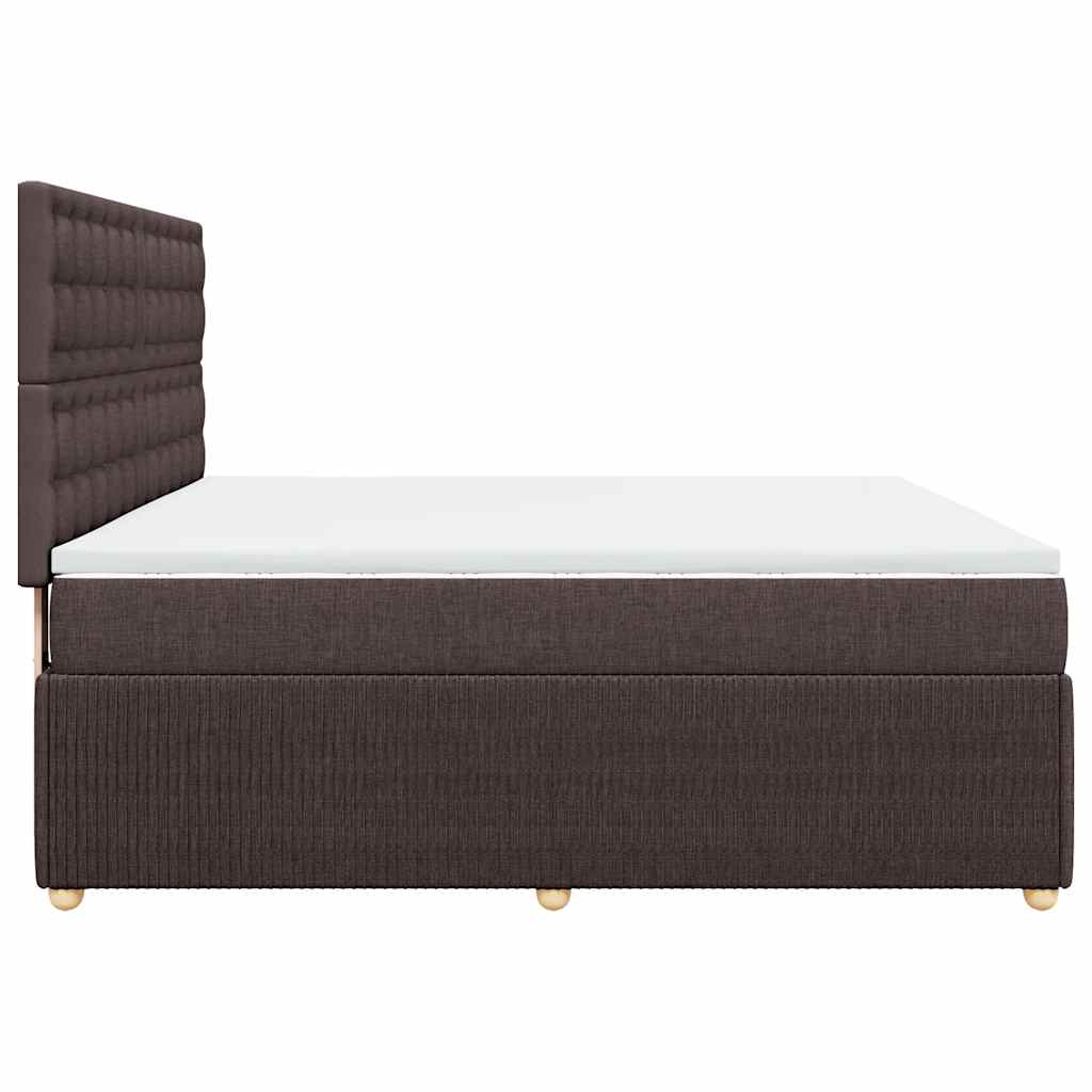 Κρεβάτι Boxspring με Στρώμα Σκούρο Καφέ 180x200 εκ Υφασμάτινο - Pakobazaar