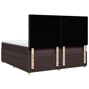 Κρεβάτι Boxspring με Στρώμα Σκούρο Καφέ 180x200 εκ Υφασμάτινο - Pakobazaar