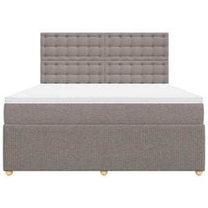 Κρεβάτι Boxspring με Στρώμα Taupe 180x200 εκ. Υφασμάτινο - Pakobazaar