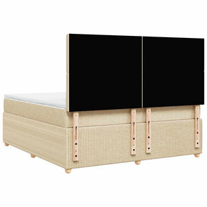 Κρεβάτι Boxspring με Στρώμα Κρεμ 180x200 εκ. Υφασμάτινο