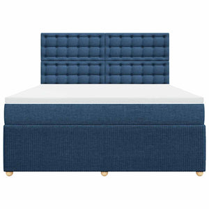 Κρεβάτι Boxspring με Στρώμα Μπλε 180x200 εκ. Υφασμάτινο - Pakobazaar
