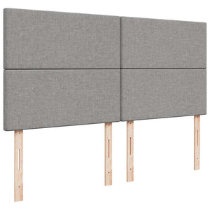 Κρεβάτι Boxspring με Στρώμα Ανοιχτό Γκρι 200x200 εκ. Υφασμάτινο - Pakobazaar