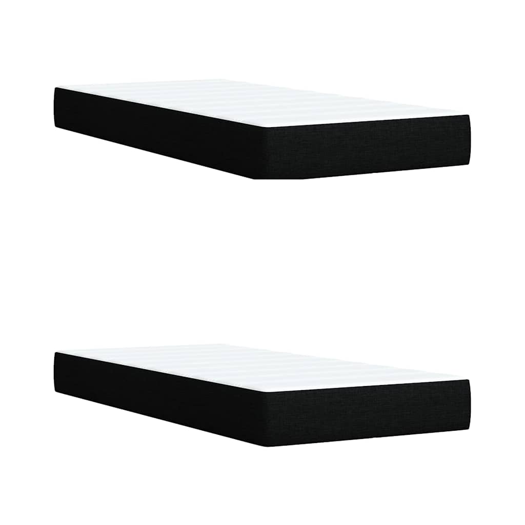 Κρεβάτι Boxspring με Στρώμα Μαύρο 200x200 εκ. Υφασμάτινο - Pakobazaar