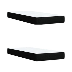 Κρεβάτι Boxspring με Στρώμα Μαύρο 200x200 εκ. Υφασμάτινο - Pakobazaar