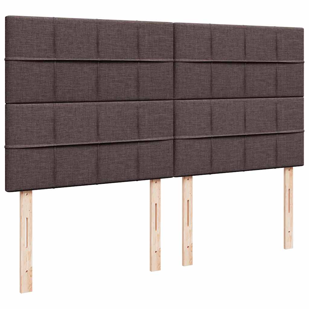 Κρεβάτι Boxspring με Στρώμα Σκούρο Καφέ 200x200 εκ. Υφασμάτινο - Pakobazaar