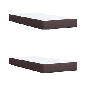 Κρεβάτι Boxspring με Στρώμα Σκούρο Καφέ 200x200 εκ. Υφασμάτινο - Pakobazaar