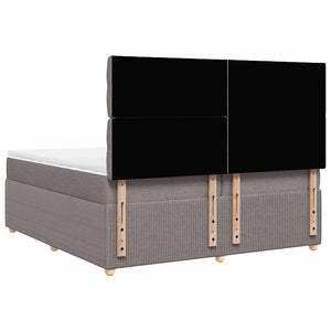Κρεβάτι Boxspring με Στρώμα Taupe 200x200 εκ. Υφασμάτινο - Pakobazaar