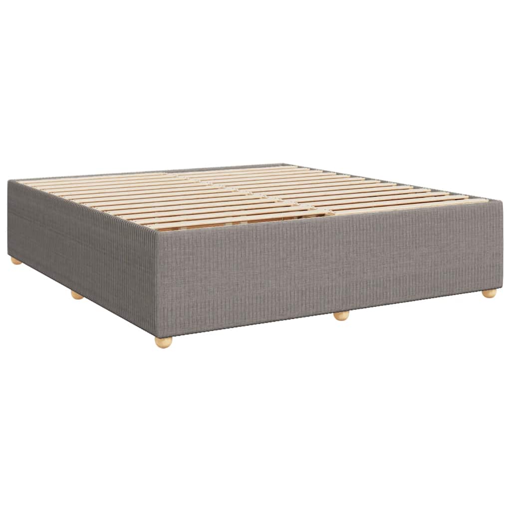 Κρεβάτι Boxspring με Στρώμα Taupe 200x200 εκ. Υφασμάτινο - Pakobazaar