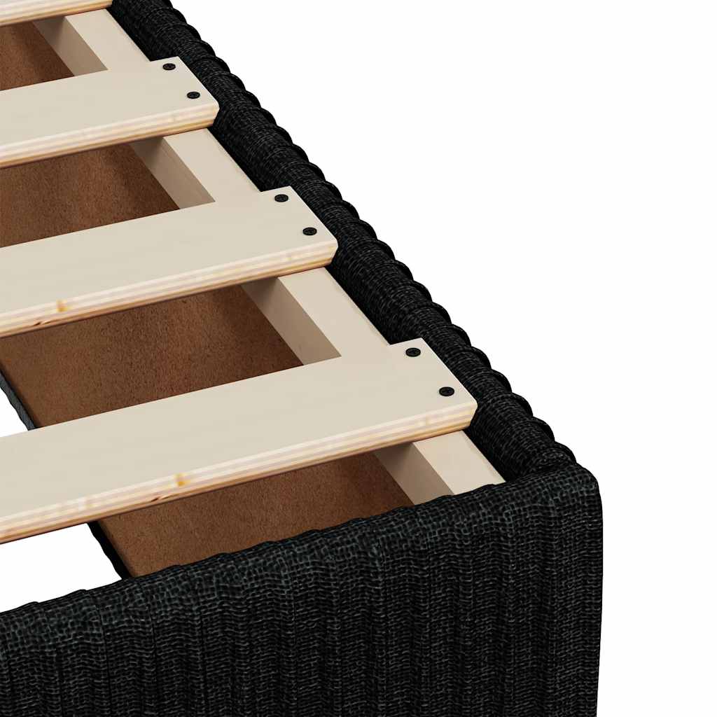 Κρεβάτι Boxspring με Στρώμα Μαύρο 200x200 εκ. Υφασμάτινο - Pakobazaar