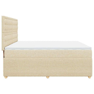 Κρεβάτι Boxspring με Στρώμα Κρεμ 200x200 εκ. Υφασμάτινο