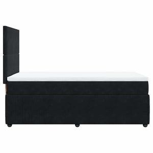 Κρεβάτι Boxspring με Στρώμα Μαύρο 80 x 200 εκ. Βελούδινο
