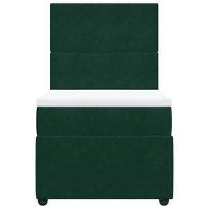 Κρεβάτι Boxspring με Στρώμα Σκούρο Πράσινο 80x200 εκ. Βελούδινο - Pakobazaar