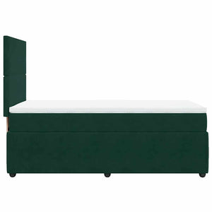 Κρεβάτι Boxspring με Στρώμα Σκούρο Πράσινο 80x200 εκ. Βελούδινο - Pakobazaar