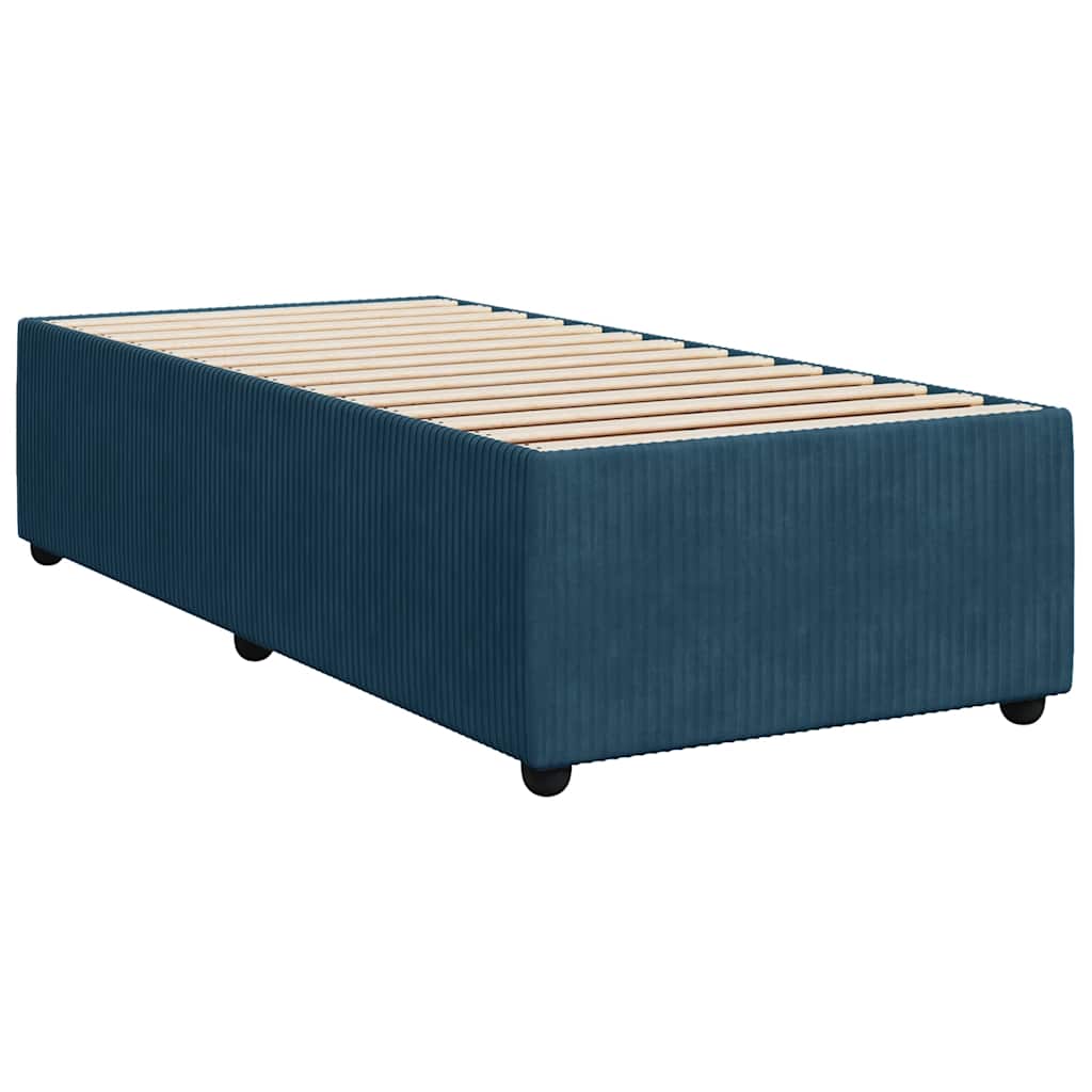 Κρεβάτι Boxspring με Στρώμα Σκούρο Μπλε 80 x 200 εκ. Βελούδινο - Pakobazaar