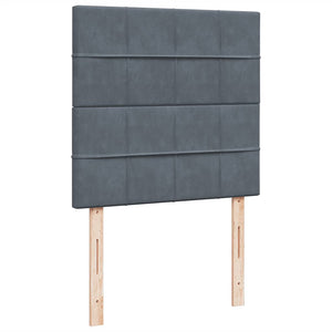 Κρεβάτι Boxspring με Στρώμα Σκούρο Γκρι 80x200 εκ. Βελούδινο - Pakobazaar