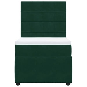 Κρεβάτι Boxspring με Στρώμα Σκούρο Πράσινο 80x200 εκ. Βελούδινο - Pakobazaar