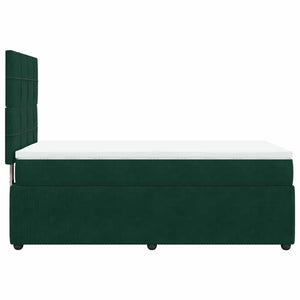 Κρεβάτι Boxspring με Στρώμα Σκούρο Πράσινο 80x200 εκ. Βελούδινο - Pakobazaar