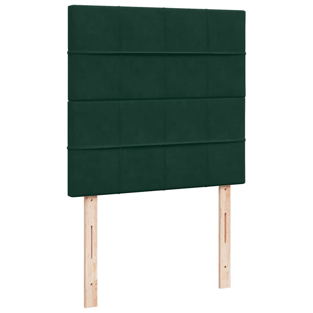 Κρεβάτι Boxspring με Στρώμα Σκούρο Πράσινο 80x200 εκ. Βελούδινο - Pakobazaar