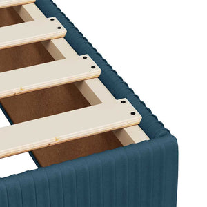 Κρεβάτι Boxspring με Στρώμα Σκούρο Μπλε 80 x 200 εκ. Βελούδινο - Pakobazaar
