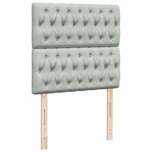Κρεβάτι Boxspring με Στρώμα Ανοιχτό Γκρι 80x200 εκ. Βελούδινο - Pakobazaar
