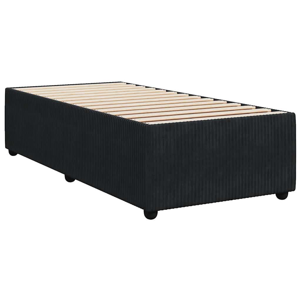 Κρεβάτι Boxspring με Στρώμα Μαύρο 80 x 200 εκ. Βελούδινο
