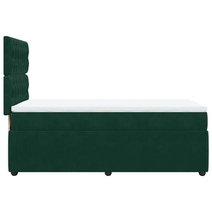Κρεβάτι Boxspring με Στρώμα Σκούρο Πράσινο 80x200 εκ. Βελούδινο - Pakobazaar