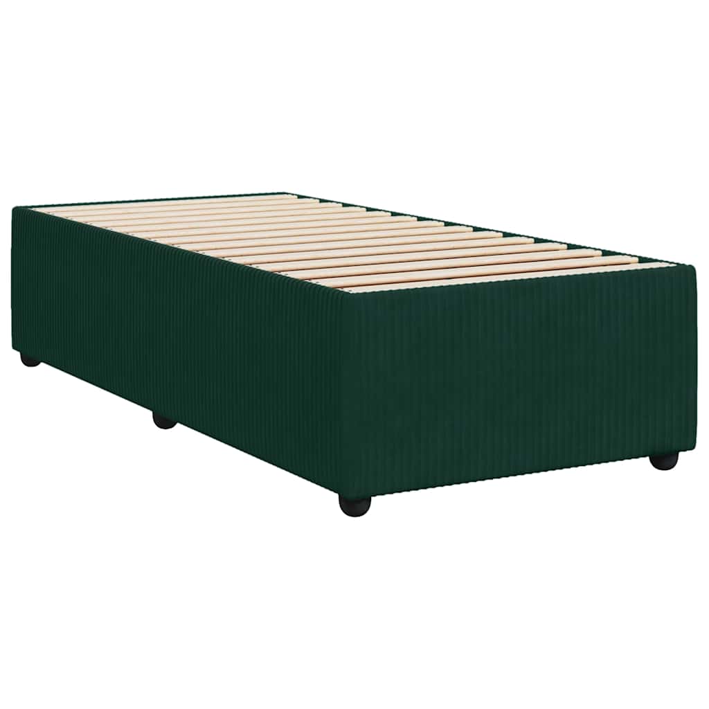 Κρεβάτι Boxspring με Στρώμα Σκούρο Πράσινο 80x200 εκ. Βελούδινο - Pakobazaar