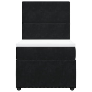 Κρεβάτι Boxspring με Στρώμα Μαύρο 90x190 εκ. Βελούδινο - Pakobazaar