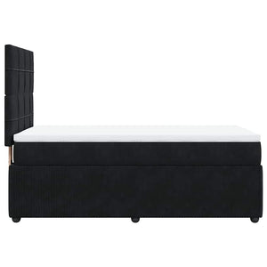 Κρεβάτι Boxspring με Στρώμα Μαύρο 90x190 εκ. Βελούδινο - Pakobazaar