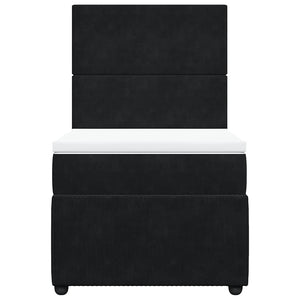 Κρεβάτι Boxspring με Στρώμα Μαύρο 90x200 εκ. Βελούδινο - Pakobazaar