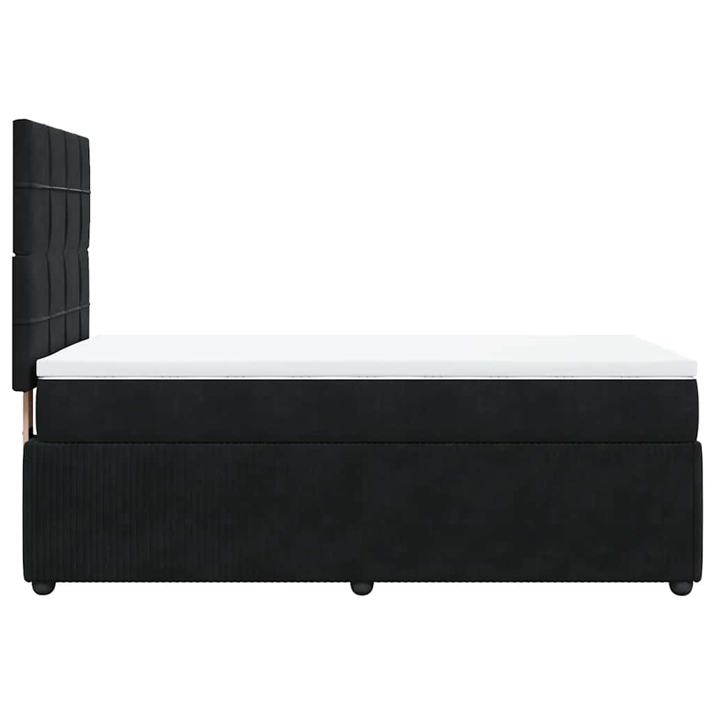 Κρεβάτι Boxspring με Στρώμα Μαύρο 90x200 εκ. Βελούδινο - Pakobazaar