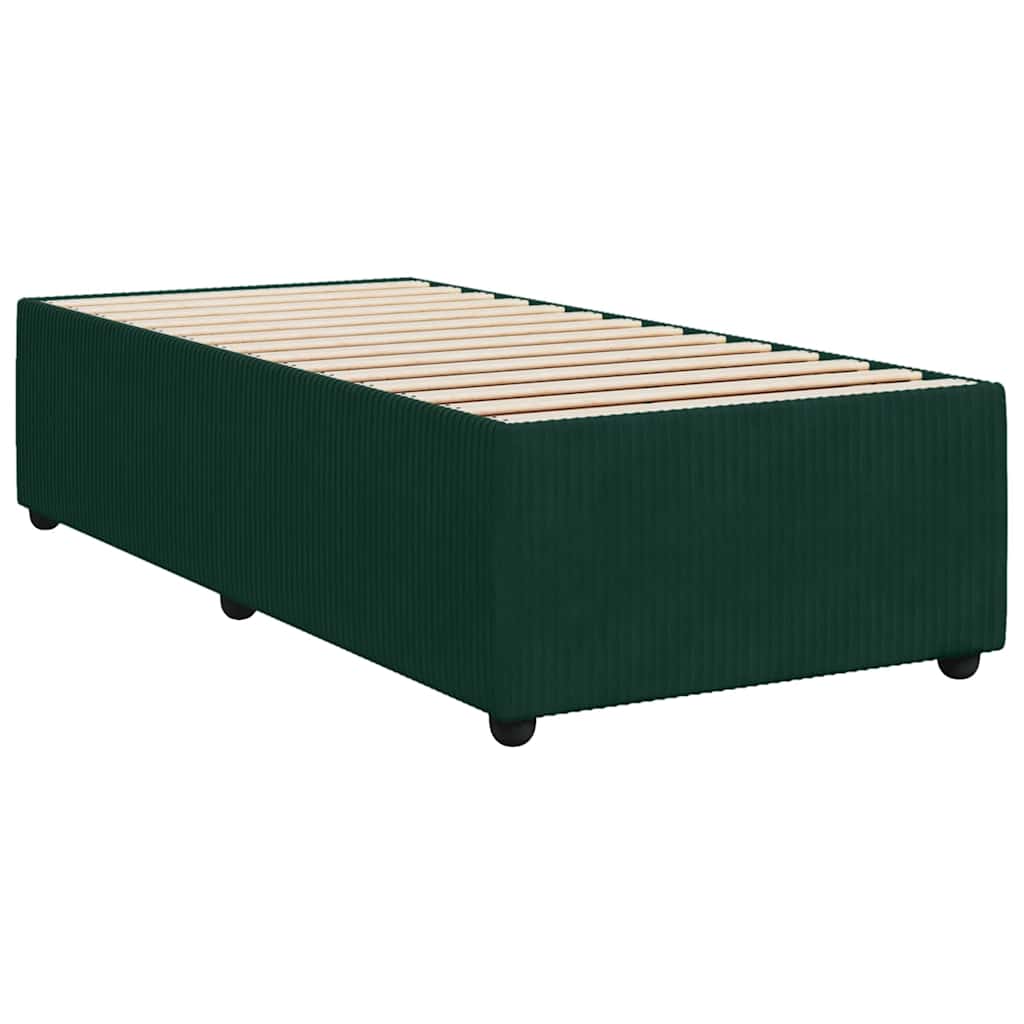 Κρεβάτι Boxspring με Στρώμα Σκούρο Πράσινο 90x200 εκ. Βελούδινο - Pakobazaar
