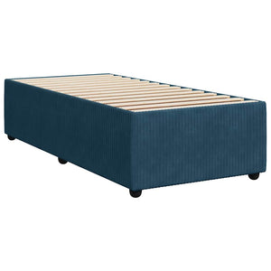 Κρεβάτι Boxspring με Στρώμα Σκούρο Μπλε 90x200 εκ. Βελούδινο - Pakobazaar