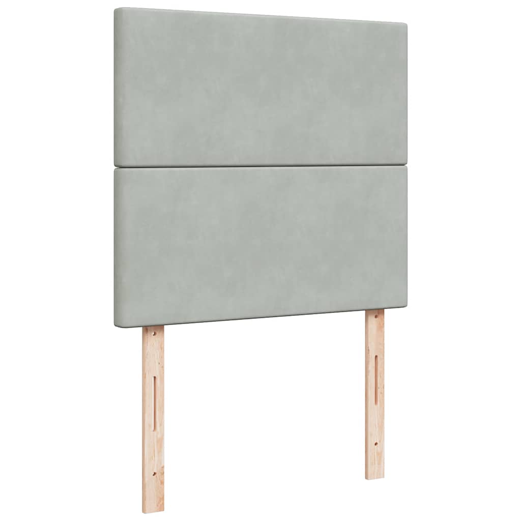 Κρεβάτι Boxspring με Στρώμα Ανοιχτό Γκρι 100x200 εκ. Βελούδινο