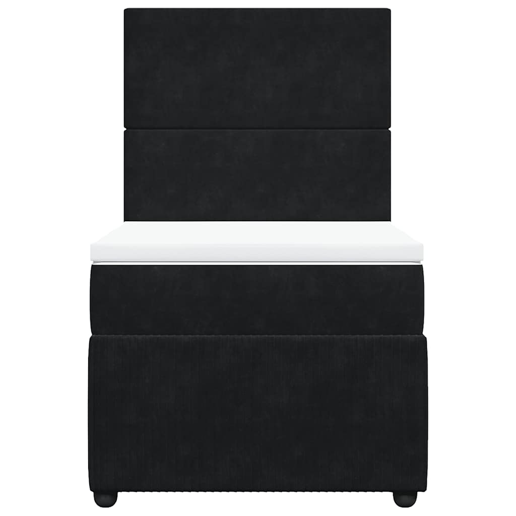 Κρεβάτι Boxspring με Στρώμα Μαύρο 100x200 εκ. Βελούδινο