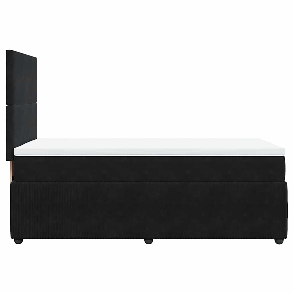 Κρεβάτι Boxspring με Στρώμα Μαύρο 100x200 εκ. Βελούδινο