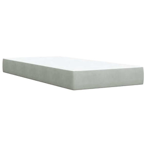 Κρεβάτι Boxspring με Στρώμα Ανοιχτό Γκρι 100x200 εκ. Βελούδινο