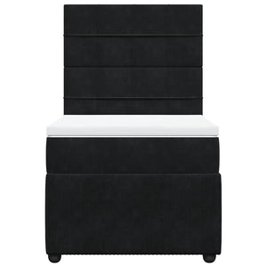 Κρεβάτι Boxspring με Στρώμα Μαύρο 100x200 εκ. Βελούδινο